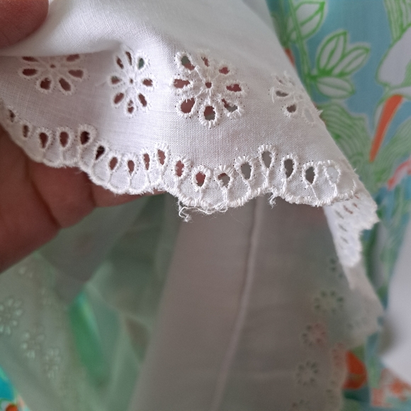 Vintage 60s The Lilly Lilly Pulitzer Floral  Eyelet Tiered Maxi Skirt SZ 8 - Picture 12 of 12